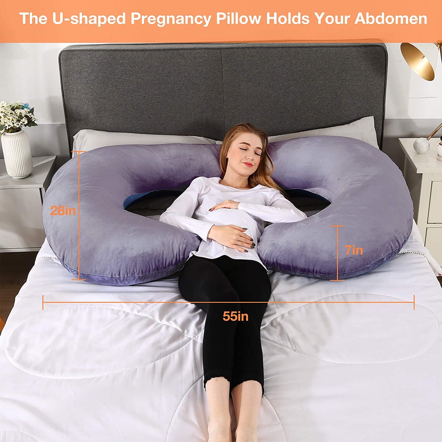 Chilling Home C Shaped Pregnancy Pillows, 55 Inch Maternity Pillow