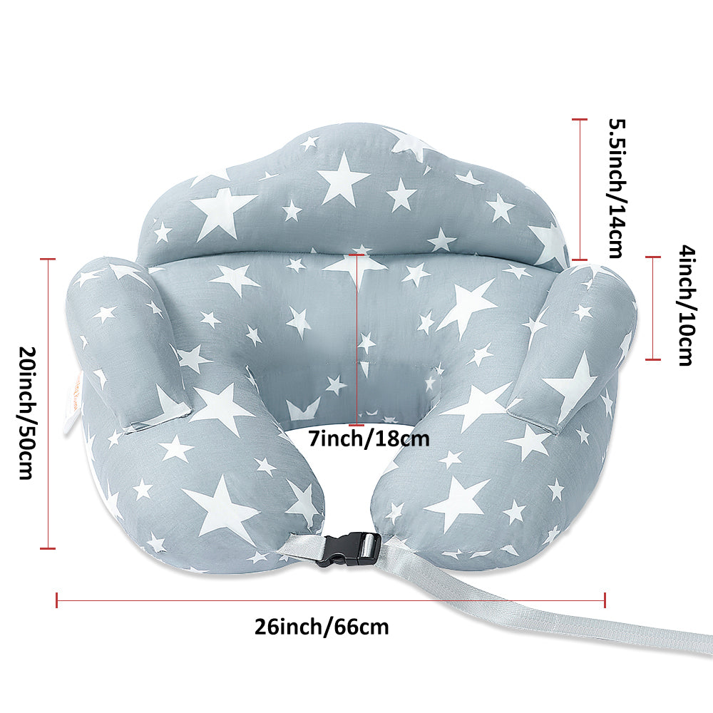 Chilling Home Adjustable Nursing Pillow for Breastfeeding, Three-sided Safety Fence More Support for Mom and Baby