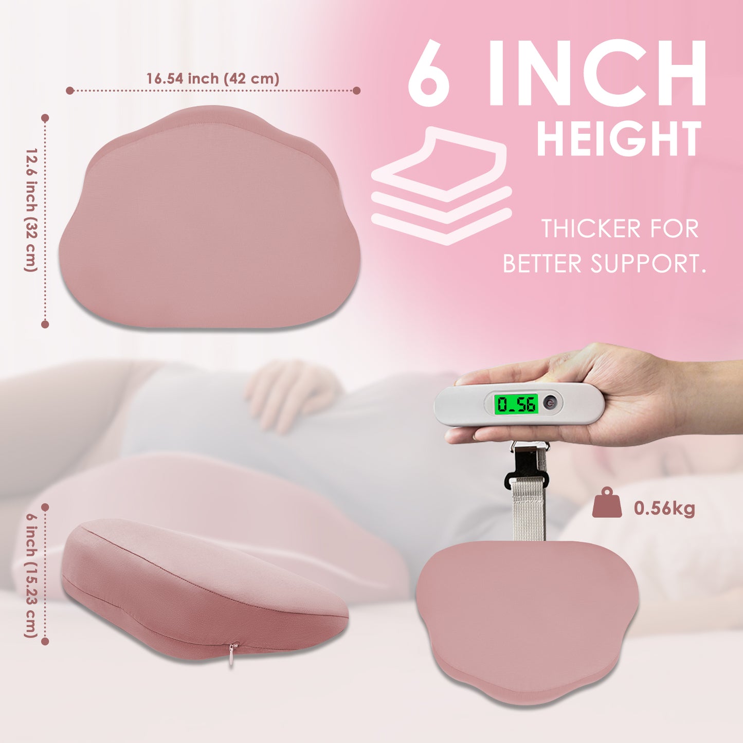 Chilling Home Portable Pregnancy Pillow Memory Foam – Maternity Body Pillow for Sleeping- Multifunctional Pregnancy Wedge Pillow for Back, Belly, Pain Relief, Ideal for Pregnant Women,Travel