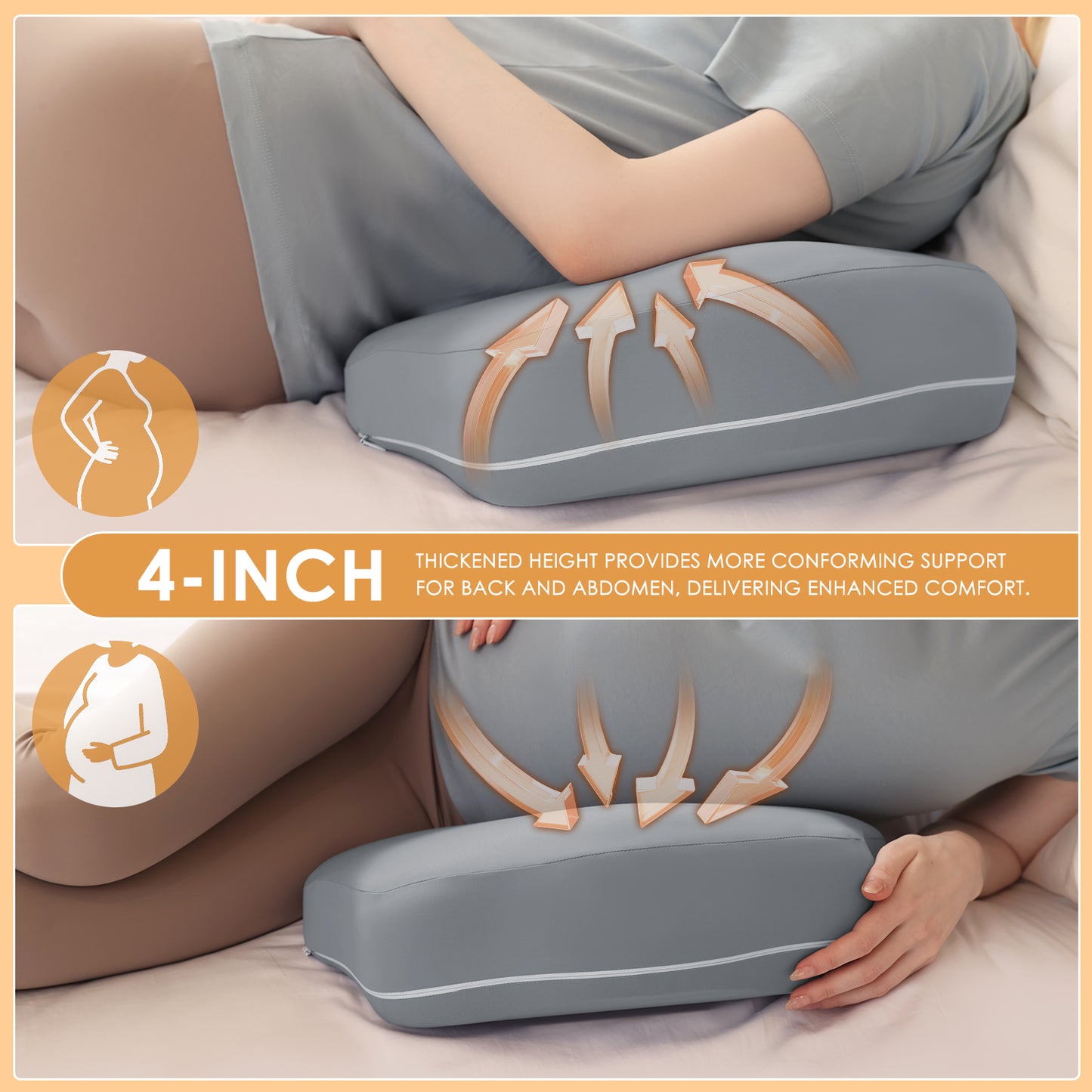 Chilling Home Portable Pregnancy Pillow Memory Foam – Maternity Body Pillow for Sleeping- Multifunctional Pregnancy Wedge Pillow for Back, Belly, Pain Relief, Ideal for Pregnant Women,Travel