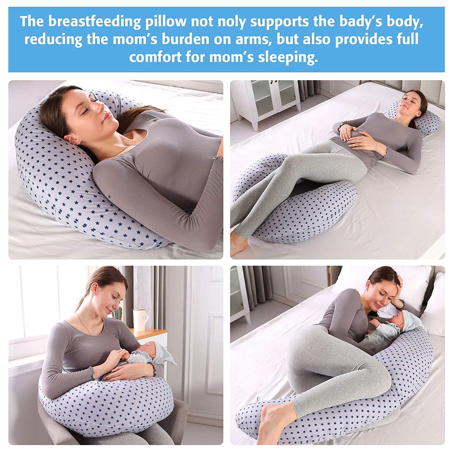 Chilling Home 2 in 1 Nursing Pillows for Breastfeeding & Pregnancy Pillows