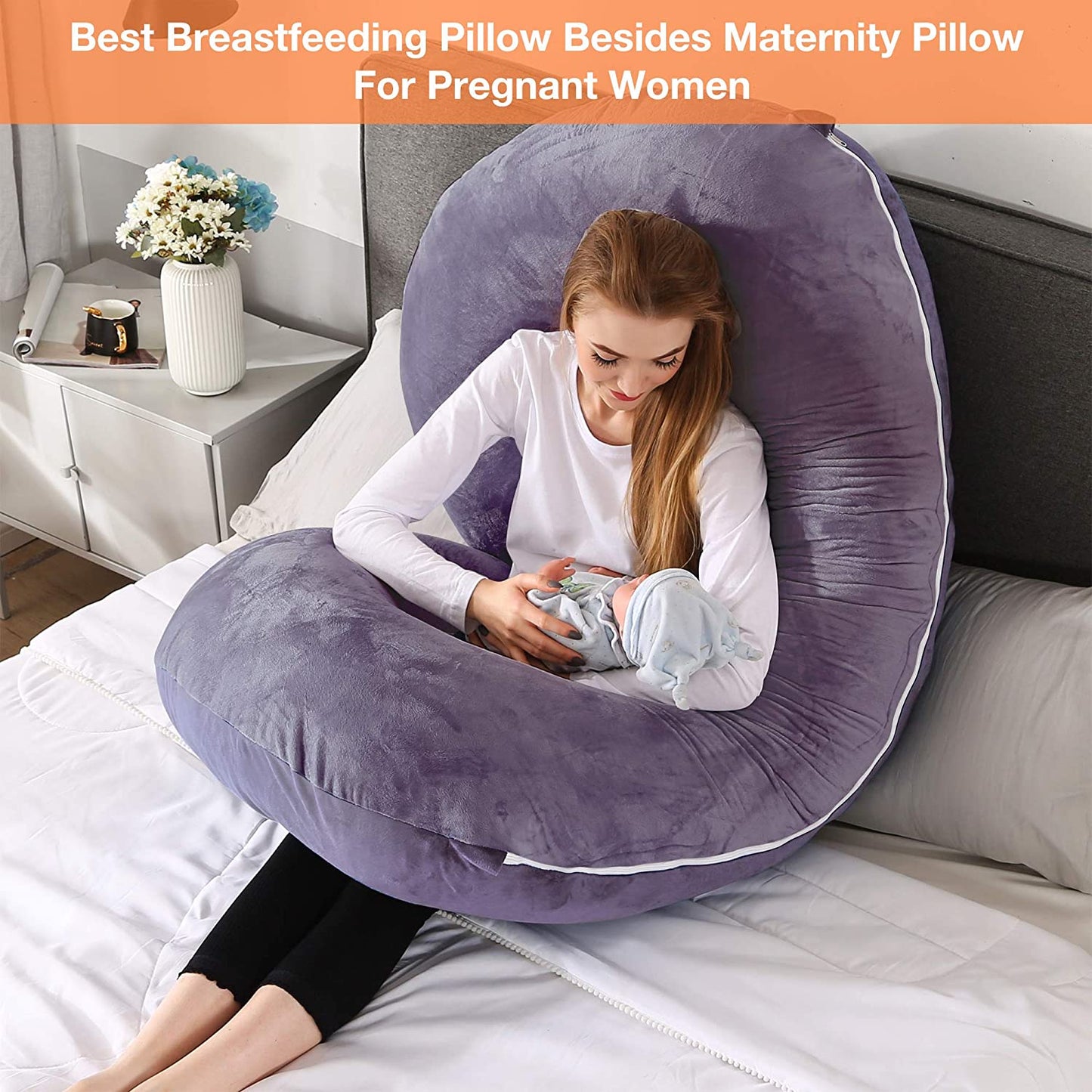 Chilling Home C Shaped Pregnancy Pillows, 55 Inch Maternity Pillow
