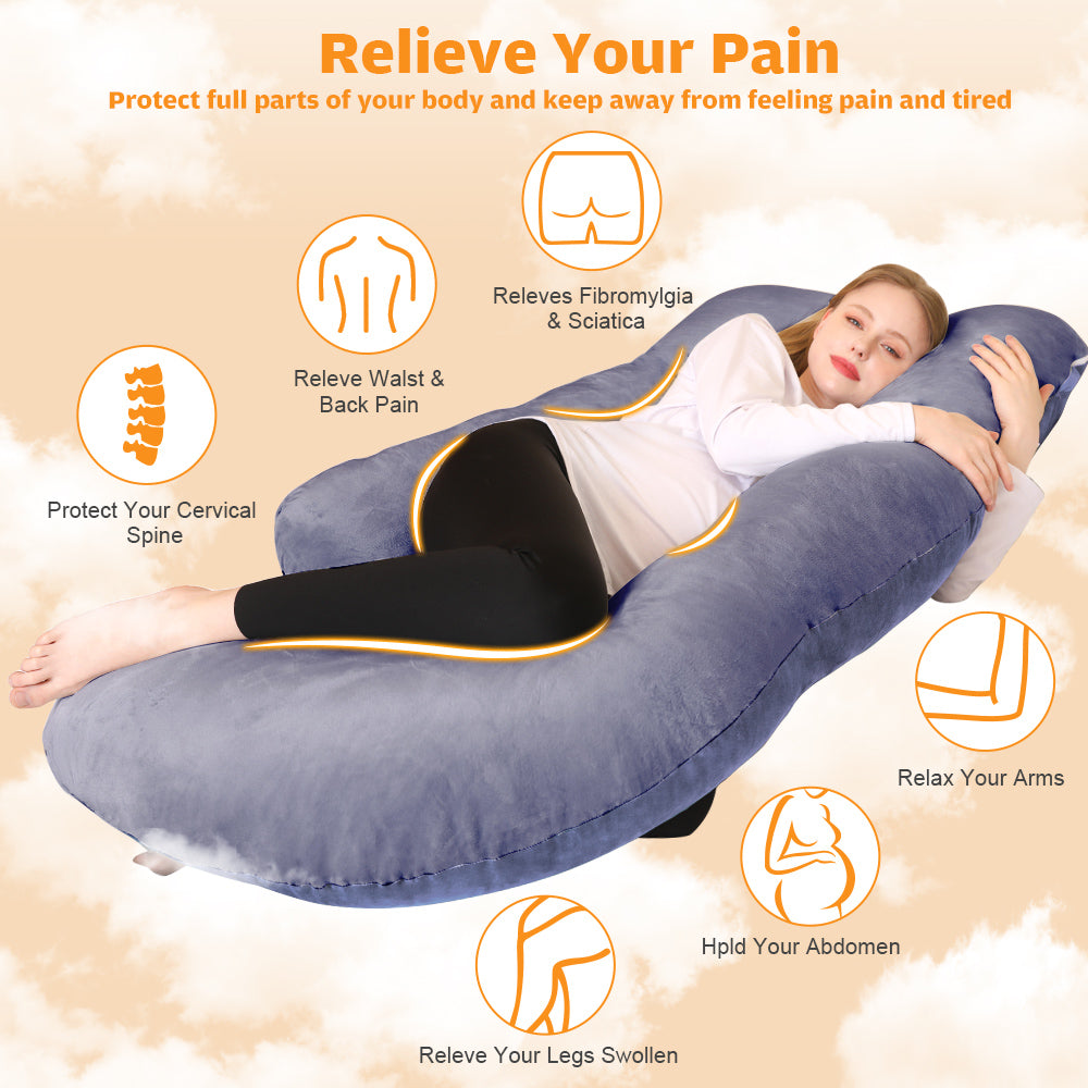 Pregnancy Pillows for Sleeping - U Shaped Full Body Pillow Support, 55inch  Cooling Maternity Pillow for Pregnant Women, Support for Belly, Back, Legs
